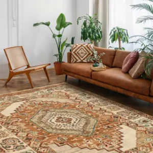 Stripped Base Faded Blurred Carpet